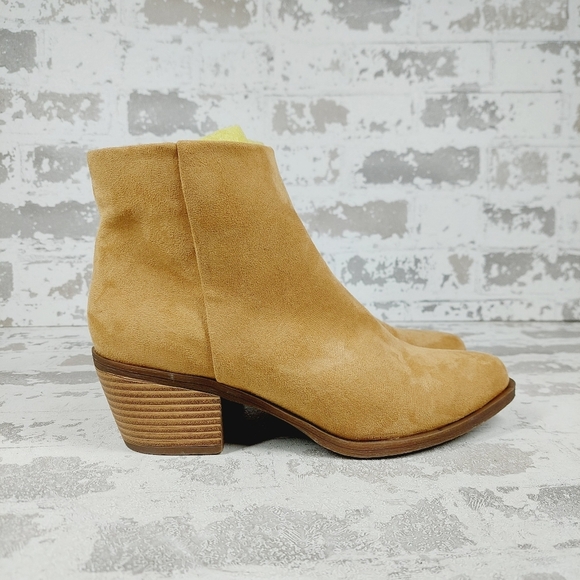 NEW BP Wallis Western Beige Sand Leather Ankle Bootie A951 - Picture 5 of 13